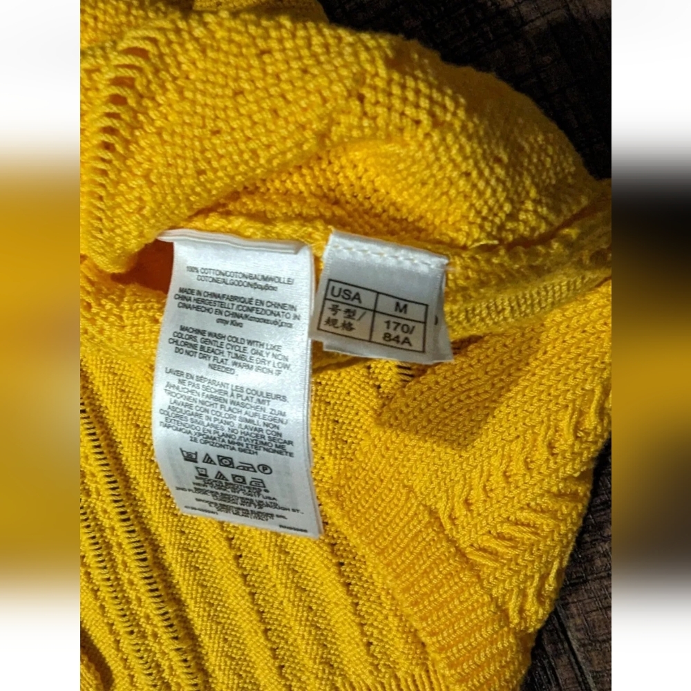Brooks Brothers Sweater Womens Medium Goldenrod Short Sleeve Blouse 100% Cotton - Picture 7 of 14